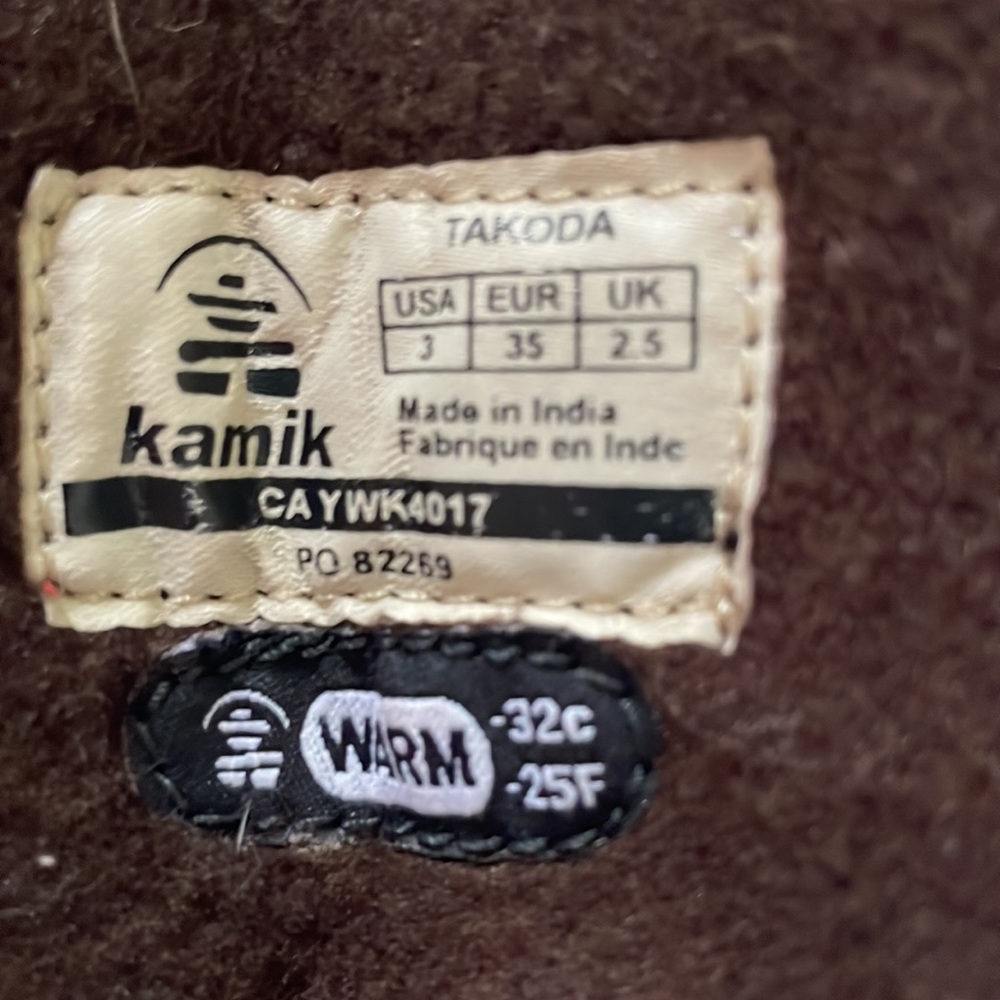 NEW w/out Tags, Kamik Girl’s Waterproof Boots, Size 3, Maroon - Picture 4 of 7